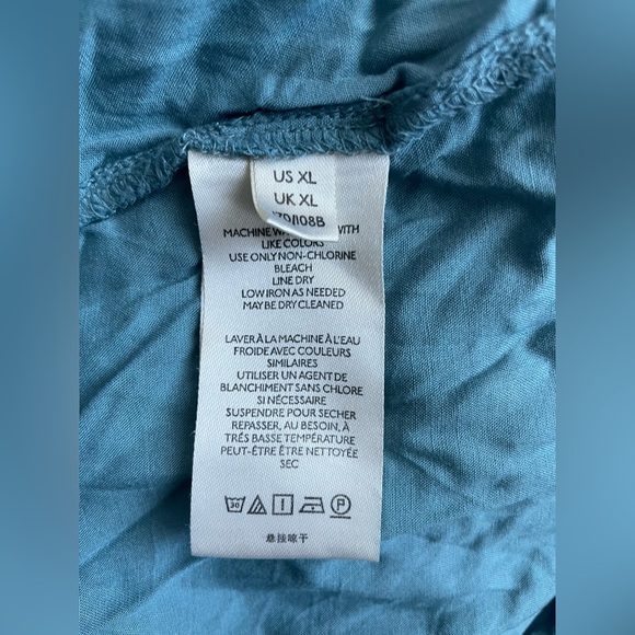 Anthropologie Women Blue Sheer Sleeveless Mid Dress Size XL - Picture 9 of 10